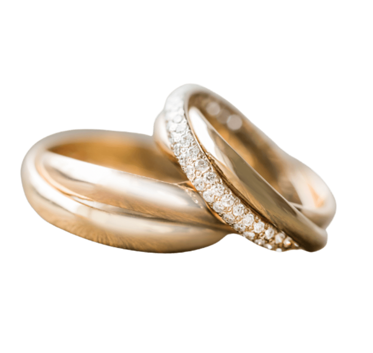 Intertwined Vitti gold rings